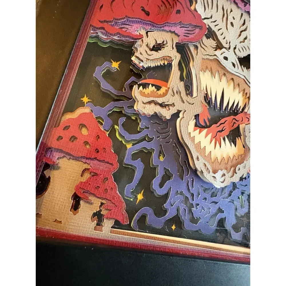 Halloween Creepy Mushroom Handmade Paper 3D Picture